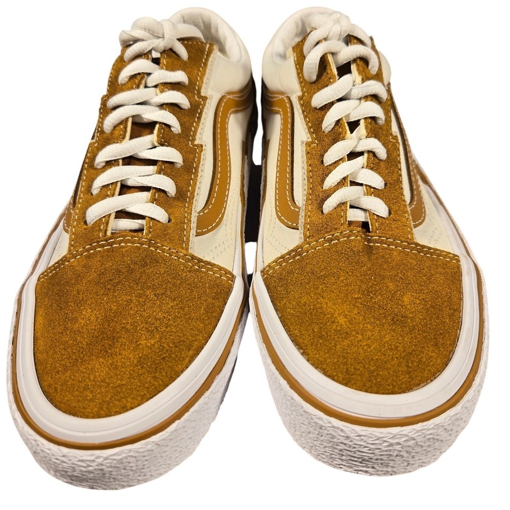 Vans Old Skool‎ Bolt Brown White Suede Canvas Skate Shoes Low Top Sneakers